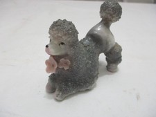 Vintage Porcelain Spaghetti Poodle Figurine With Pink Flowers Japan