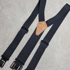 Dickies Perry Suspenders Black w/Plastic Clips Y-back Heavy Duty 1.5" to 2" Wide