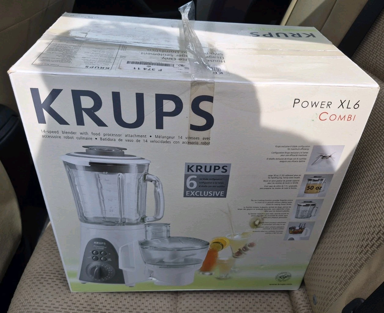 Krups Power XL6 Combi 14 Speed Blender w/Food Processor Attachment New Sealed