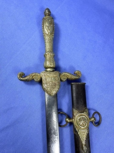 VERY RARE US CIVIL WAR M1840 MEDICAL STAFF OFFICERS SWORD w SCABBARD-MILLER & CO