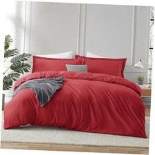 Red Duvet Cover King Size - 3 Piece King 104" x 90" 36 - Red No Comforter 