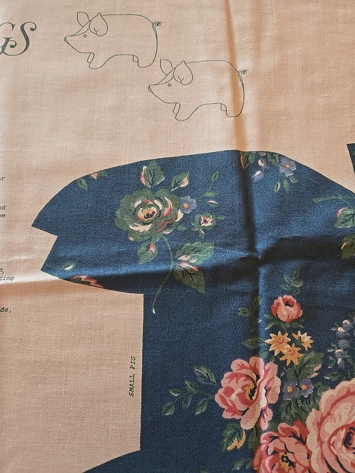 Винтажные Springs Industries ткани вырезать и шить панели довольно свиней викторианской 2 размер - Изображение 2 из 3