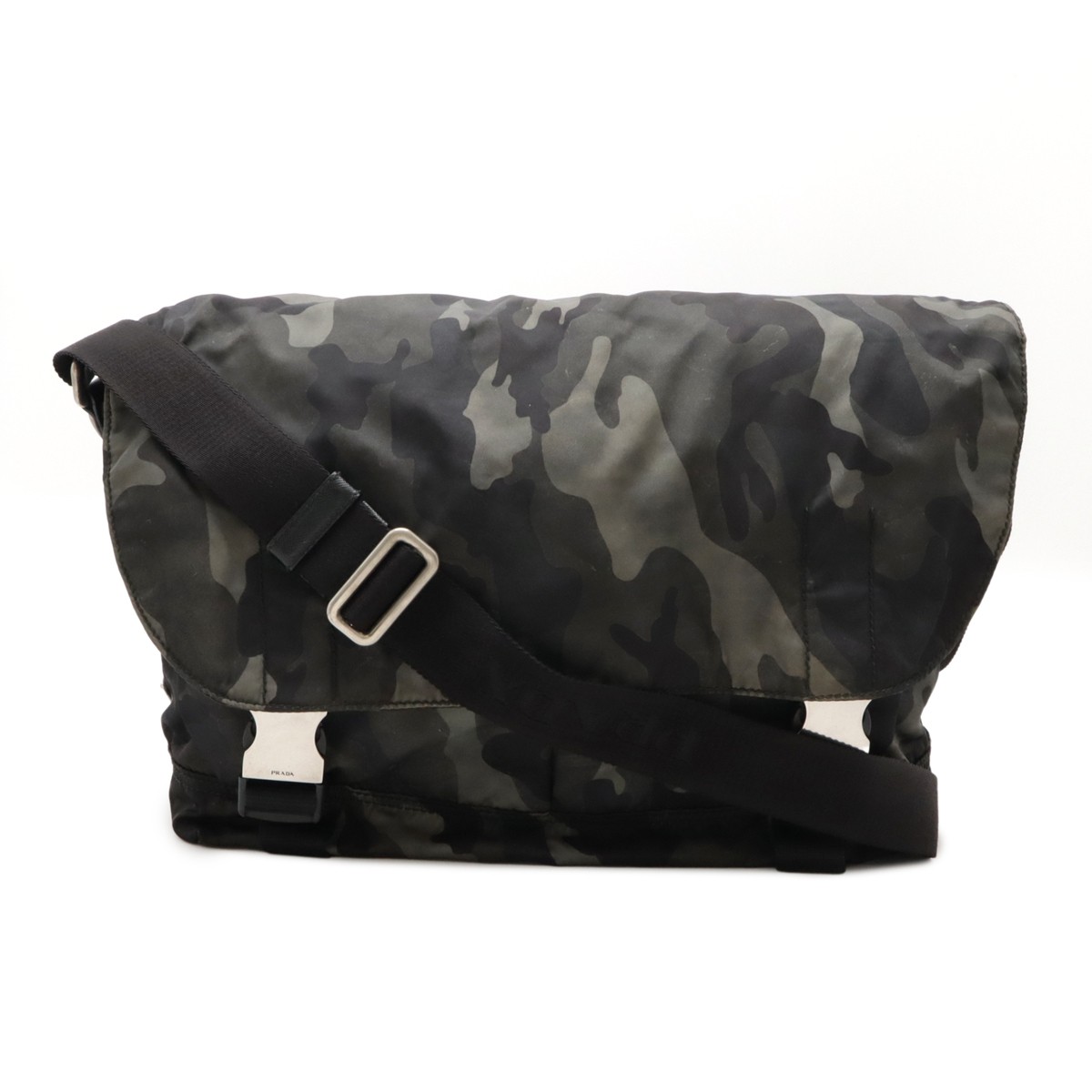 Prada Camo Nylon Messenger Crossbody Shoulder Bag