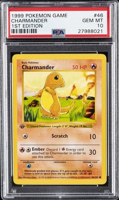1999 POKEMON BASE SET 1ST EDITION #46 CHARMANDER PSA 10 | eBay