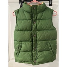 Gymboree Kids Puffer Vest Green Plaid Lined Size M 7-8 Boys