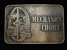 PI11169  NOS  VINTAGE 1970s  MECHANICS CHOICE  BRASSTONE BELT BUCKLE
