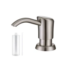 Built in Kitchen Sink Soap Dispenser (Brushed Nickel) with 17 OZ Large Bottle