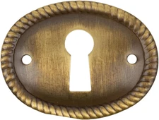 Oval Antique Brass Decorative Keyhole Cover | 1-1/8" H X 1-1/2" W | Keyhole Escu