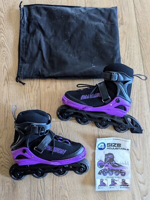 PAPAISON A306S Purple Adjustable Inline Skates Size M Women Kids 