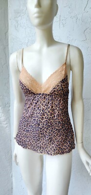 Y2k Vintage 2000s Hanky Panky Cheetah Lace Sheer Cami tank top