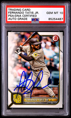 FERNANDO TATIS JR. SIGNED AUTOGRAPHED 2022 TOPPS BOWMAN #34 (AUTO 