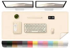 Large Desk Pad 47.2'' x 23.6'' Computer Mat for Desk Leather Desk Pad Protect...