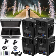 4PCS Cold Spark Machine 700W DMX Stage Firework Machine Wedding W/Flight Case US