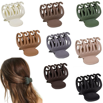 1.6'' Matte Medium Double Row Teeth Hair Clips for Women - Strong Hold Jaw Clamps