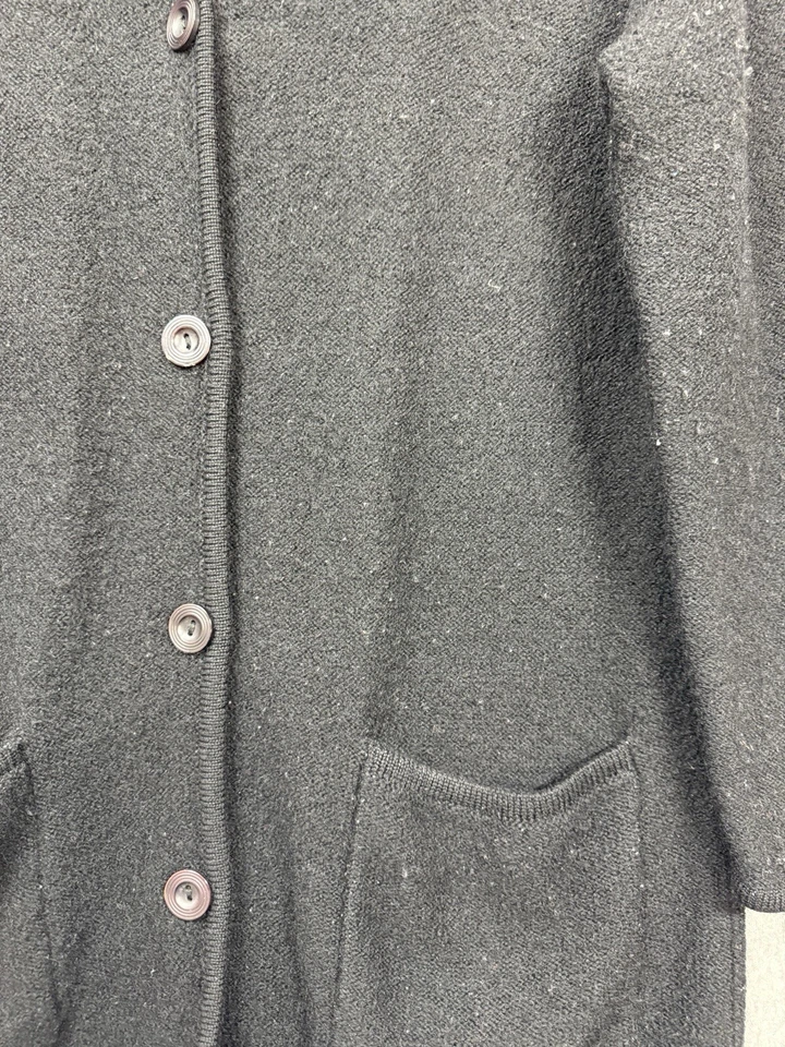 Sag Harbor Sweater Womens Medium Black Cardigan Wool Cozy Grandmacore Vintage - Image 2 of 4