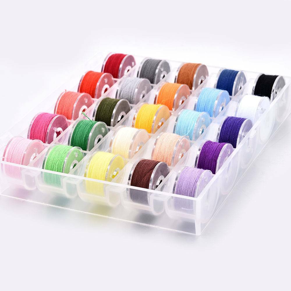 Sewing Machine 25 Piece Thread Set Sewing Machine Spool Bobbin Set Kit