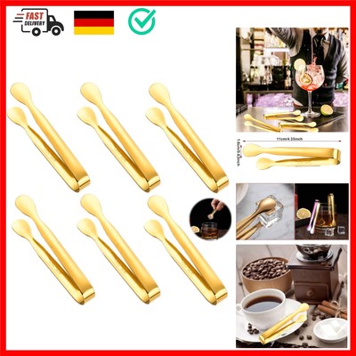 Candybar Zangen Gold, 6 Stück Mini Zuckerzange, Edelstahl Zuckerzange, Eiswür...