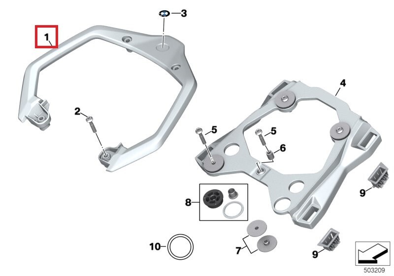 2019-2023 BMW Motorrad Genuine S1000XR Passenger Grab Handle Rear