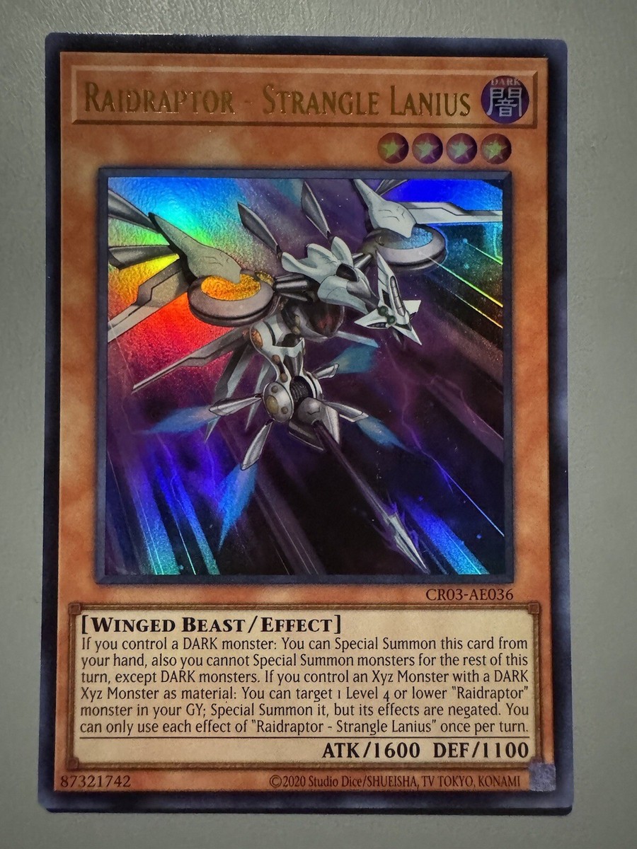 YUGIOH RAIDRAPTOR - STRANGLE LANIUS ASIA ENGLISH CR03-AE036 ULTRA