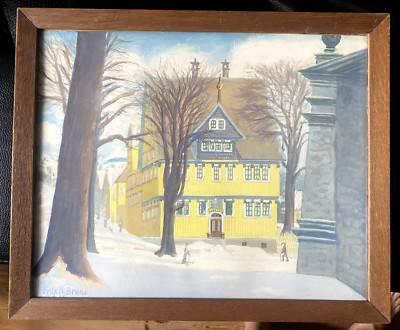 ::WATERCOLOUR ° SIGNED FELIX H. BRUNS GRATZENAPOTHEKE MOUNTAIN PHARMACY ZELLERFELD RESIN
