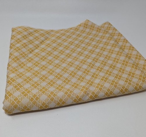 Vintage Yellow Argyle Cotton Woven Fabric - 2+ Yards - Picture 3 of 3