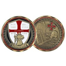 Cross Armor of God And The Knights Templar Challenge Coin Christian Faith Token