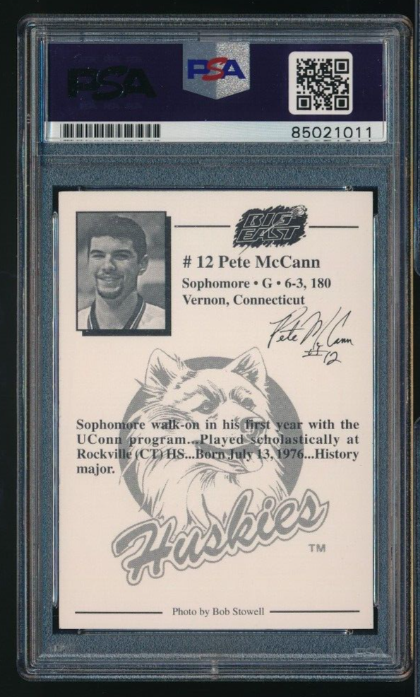 1996-97 Uconn Connecticut Team Issue Pete McCann signed auto PSA