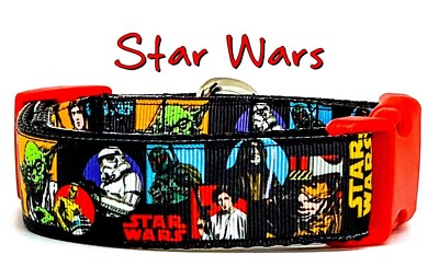 Sci Fi dog collar handmade adjustable buckle collar 1'' or 5/8'' wide or leash