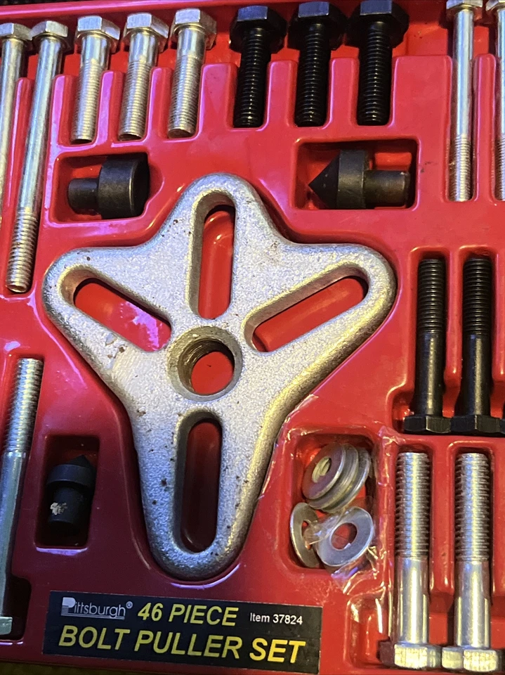 Juego de extractores de pernos Pittsburgh modelo 37824 - 46 piezas - extractores de engranajes, ruedas, manivela Foto 4 de 4