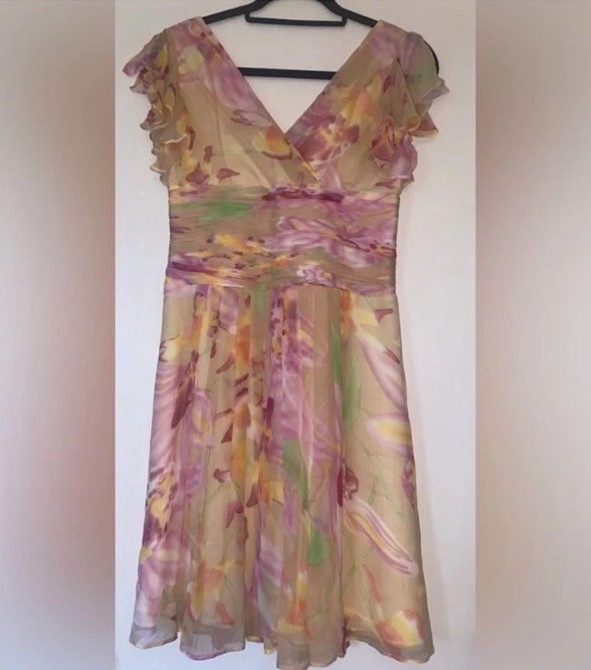 Vintage Silk Cold water Creek Watercolor Dress - Image 3 of 4