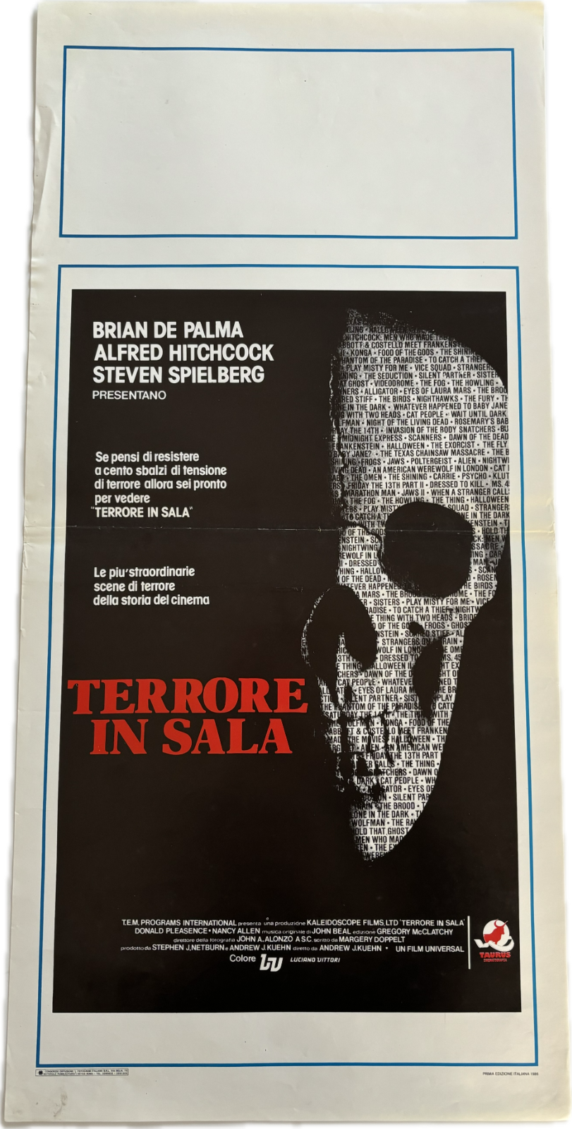 Locandina originale film Terrore in sala (1984) - Regia di Andrew J. Kuehn