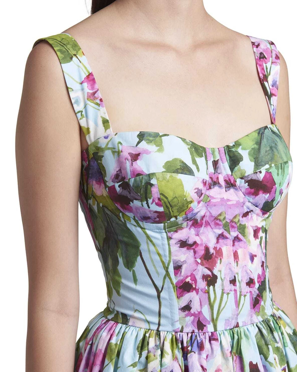 DOLCE & GABBANA Floral-Print Bustier Mini Dress 52 IT/16 US