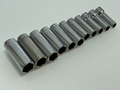 Snap-On Tools USA 11pc 3/8'' Drive Metric 9-19mm Chrome 6 Point Socket Set No 8mm