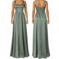 Show Me Your Mumu Nina Satin Maxi Dress Sage Green Corset Formal Large