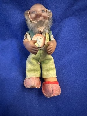 Vintage Steiff Figur Zwerg Lucki  8713.02   mit Fehlteilen gedunkelt H 12 cm