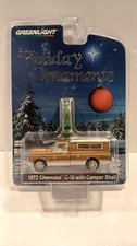 Greenlight 1972 CHEVROLET C-10 with CAMPER SHELL 1:64 Diecast- Holiday Ornaments