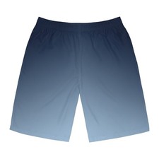 Men s Board Shorts / Dark to Light Blue Ombre / Swim Trunks / ZM Apparel Logo