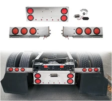 Trailer LED Light Kit Rear Center Light Panel & 30" Mud Flap Hanger Light Bar