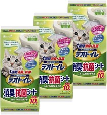 Deo toilet 1 week long deodorant 10 anti-bacterial sheets entered x 3 pieces NEW