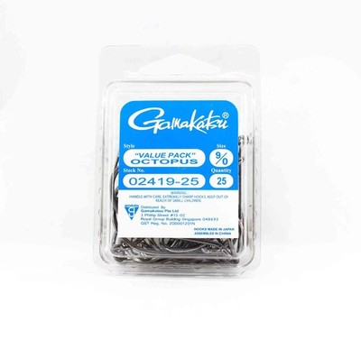 Gamakatsu Octopus Hook Black Size 9/0 ,25 Per pack (2254)
