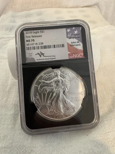 U.S. Mint American Eagle 2018 1 oz Silver NGC MS70 First Releases