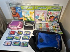 LEAPFROG LEAPSTER Learning Game System BUNDLE with 9 Games, Tested and Works.