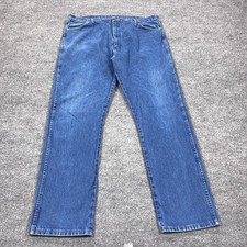 Wrangler 13MWZ Jeans Means 42x34 Blue Cowboy Cut Straight Leg Medium Wash