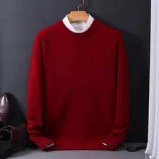 Men's Cashmere Sweater O-Neck Pullovers Knit Sweater Autumn