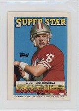 1988 Super Star Sticker Back Cards ( 184) Joe Montana Bernie Kosar #6 HOF 19zq