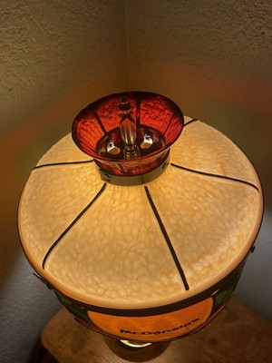 1970s McDonald's Plastic Tiffany Style Stained Table Lamp WORKS