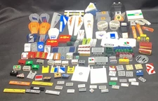 Vtg Lego with Graphics, Signs, Logo Decal Qty 136 - Huge Selection - Ships Free