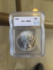1923 - Peace Silver $1 Dollar ICG MS63