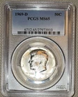 1969-D Kennedy Half Dollar MS65 PCGS Blue Label