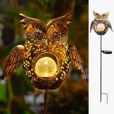 Solar Lights Outdoor Owl Garden Gifts Mom Metal Stakes Lights for Lawn Ornaments